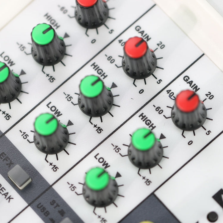 TU04 Console di missaggio audio BT Registra Monitor con alimentazione Phantom 48V Percorsi AUX Plus Effetti Mixer audio a 4 canali con USB