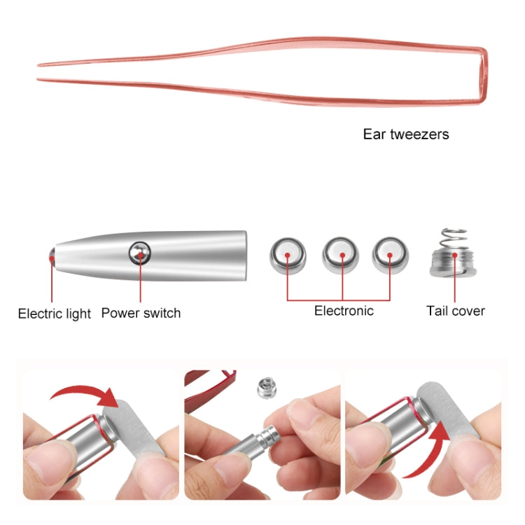 3 pinzette per utensili a cucchiaio con luce visibile