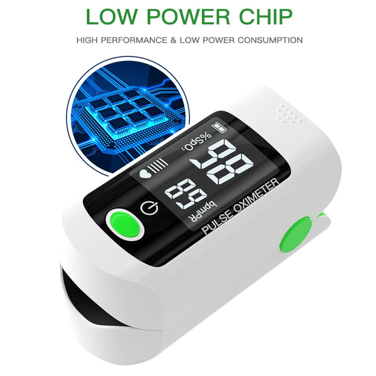 X1805 Rilevatore di saturazione di ossigeno Monitoraggio medico Ossimetro a clip da dito per frequenza cardiaca, Green, Black, Blue
