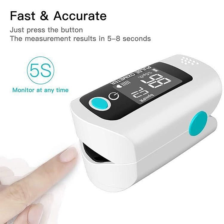 X1805 Rilevatore di saturazione di ossigeno Monitoraggio medico Ossimetro a clip da dito per frequenza cardiaca, Green, Black, Blue