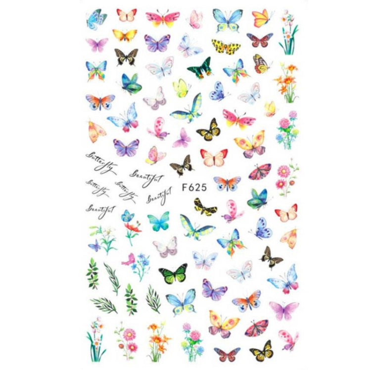 Autoadesivo di arte del chiodo di retro colore della rosa della farfalla adesiva 10pcs 3D