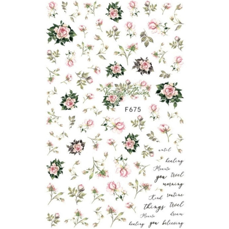 Autoadesivo di arte del chiodo di retro colore della rosa della farfalla adesiva 10pcs 3D