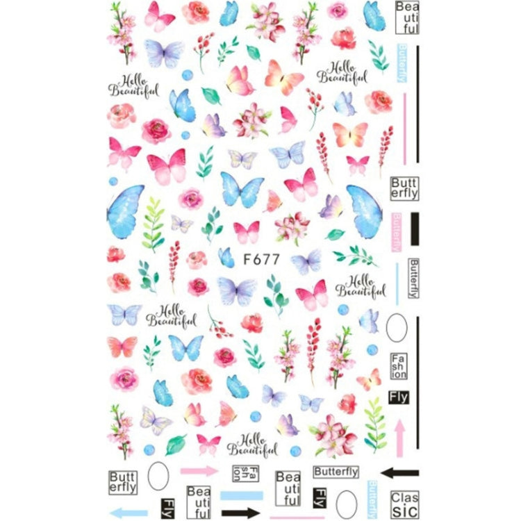 Autoadesivo di arte del chiodo di retro colore della rosa della farfalla adesiva 10pcs 3D