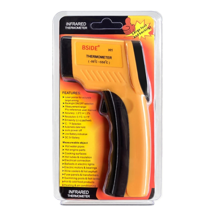 Termometro a infrarossi portatile senza contatto BSIDE H1 da 550 gradi Celsius, H1