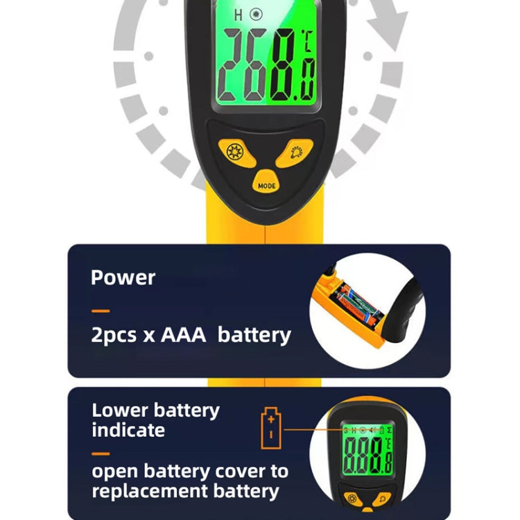 Termometro a infrarossi portatile senza contatto BSIDE H1 da 550 gradi Celsius, H1