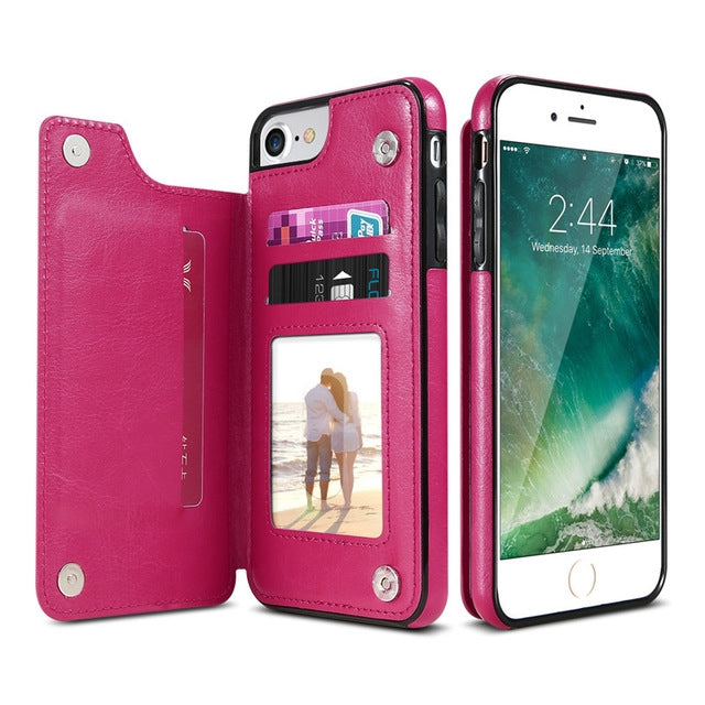 Per iPhone XR Custodia in pelle PU retrò con porta carte multi custodia per telefono, For iPhone XR