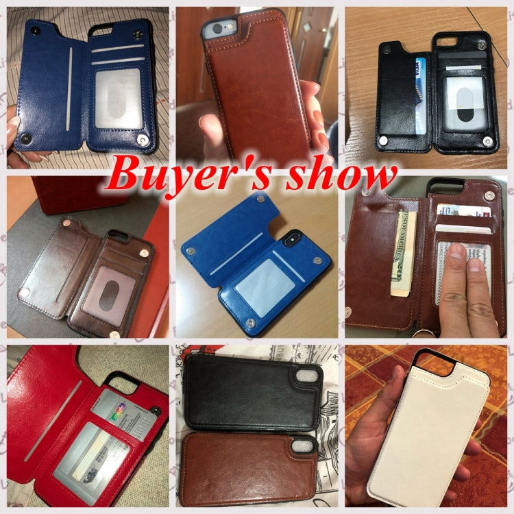 Per iPhone XS Custodia in pelle PU retrò Custodie per telefoni con porta carte multipli, For iPhone XS