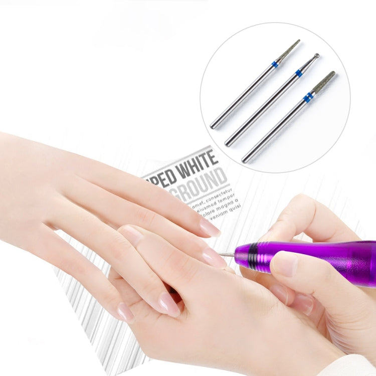 3 pezzi per unghie in lega di acciaio al tungsteno, testa di lucidatura, rettificatrice, speciale strumento per testa di macinazione, 01, 02, 03, 04, 05, 06