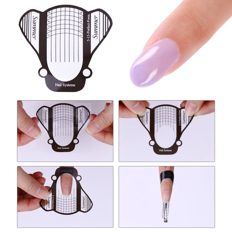 500 pz/set nail art acrilico gel UV punte estensione builder guida alla forma stencil strumenti per manicure