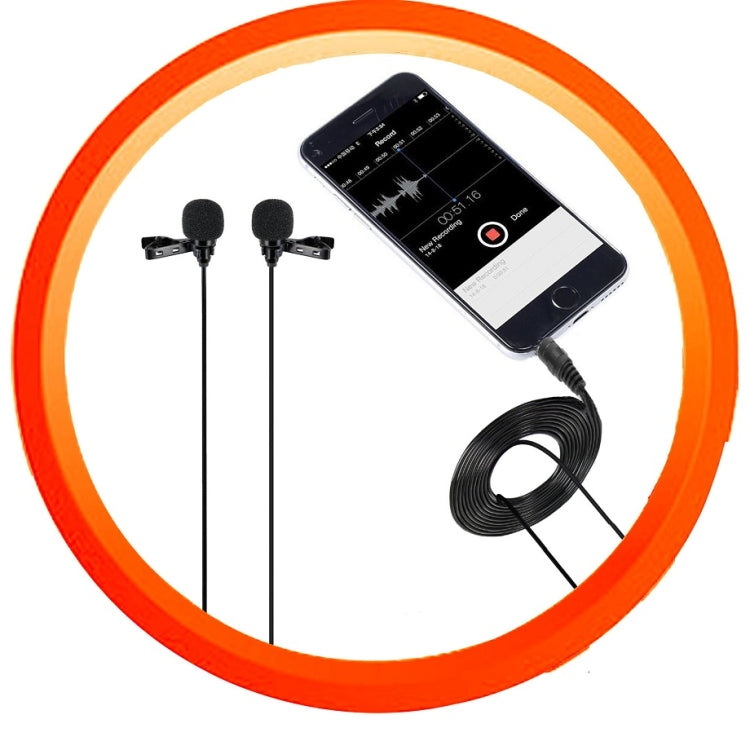 Microfono lavalier cablato Microfono a doppia testa a condensatore Microfono per due persone dal vivo per telefono cellulare K Song, 515PU Bag
