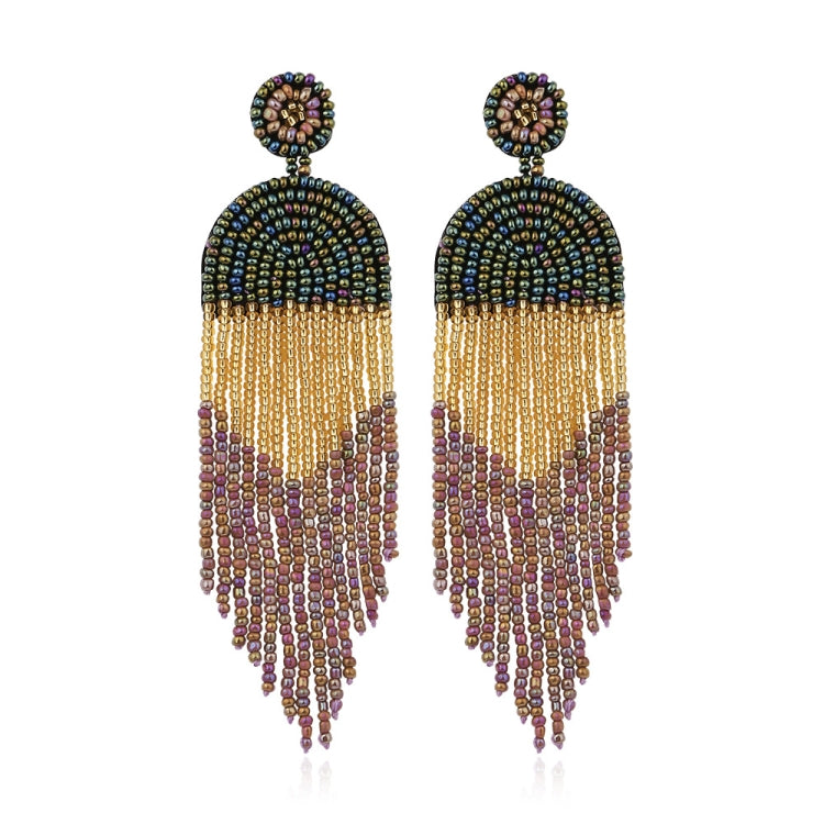 Orecchini etnici Orecchini con nappa boema con perline fatti a mano, Red E68671, Green E68671, Black E68671, Red E68694, Orange E68694, Black E68694, Blue E68698, Red E68698, Black E68698, White E68698, Purple E68796, Red E68796, Golden E68796