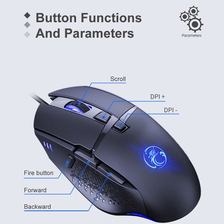 iMICE T91 8 tasti 7200 DPI Mouse da gioco luminoso cablato USB, lunghezza cavo: 1,8 m