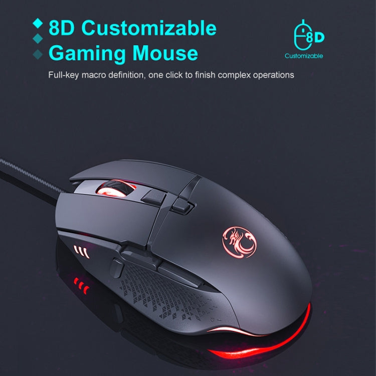 iMICE T91 8 tasti 7200 DPI Mouse da gioco luminoso cablato USB, lunghezza cavo: 1,8 m