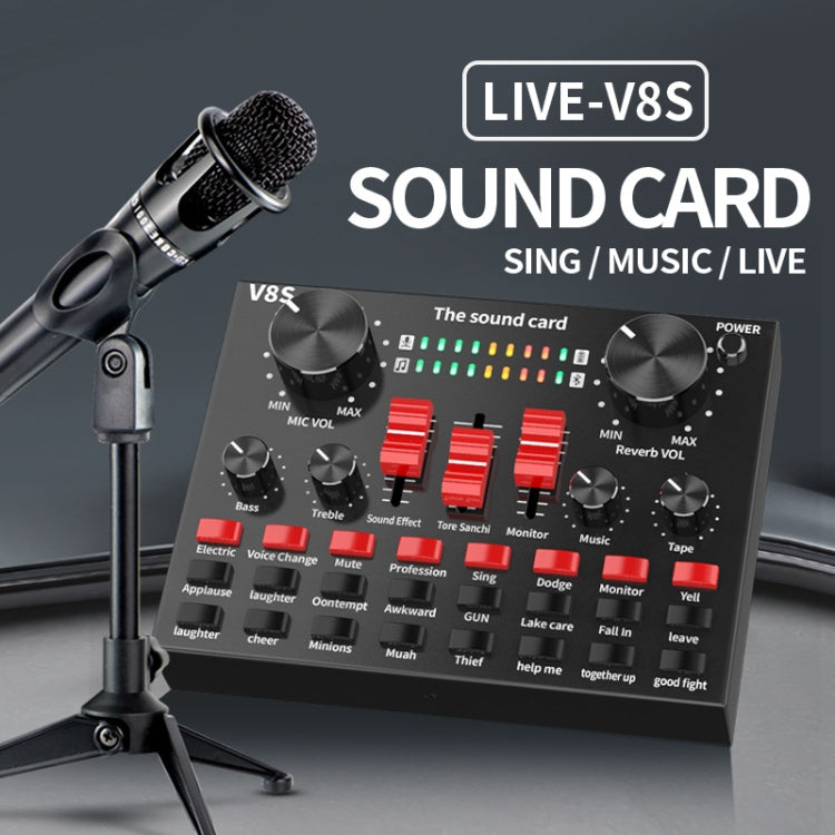 Scheda audio V8S Telefono cellulare Computer Anchor Live K Microfono per la registrazione di brani, English Version, V8S + Golden Net BM700 Set, V8S + Black Bet BM700 Set