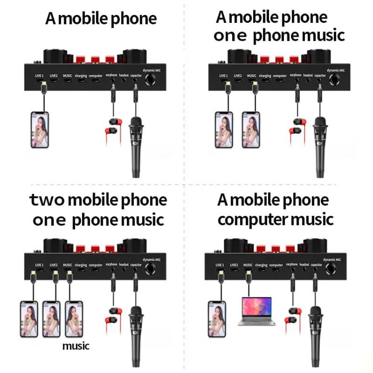 Scheda audio V8S Telefono cellulare Computer Anchor Live K Microfono per la registrazione di brani, English Version, V8S + Golden Net BM700 Set, V8S + Black Bet BM700 Set