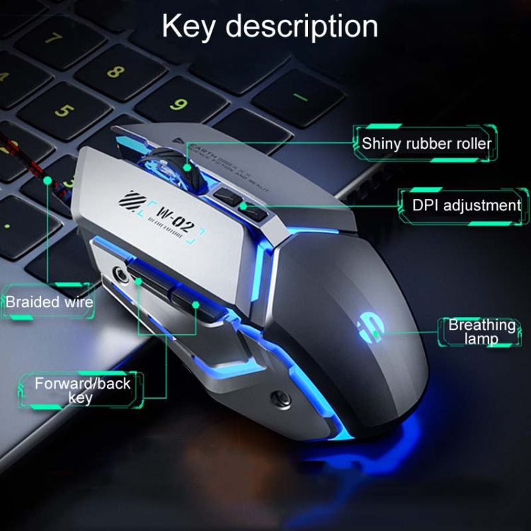 Inphic PW2 4000 DPI 6 tasti Home Office Luminoso Programmazione macro Computer USB Gioco meccanico Mouse cablato, W-02 (Metallic Gray), PW2 (Classic Black), PW2 (King Nebula), PW2 (Jedi Password)