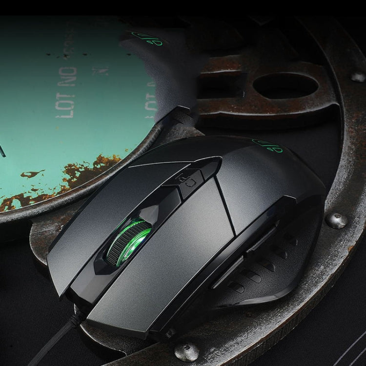 Mouse cablato illuminato Inphic PW1 Game Mute Macro Definition, lunghezza cavo: 1,5 m, Mute Black Business Version, Mute Black Game Version, Mute Red Game Version, Mute Titanium Gray Game Version