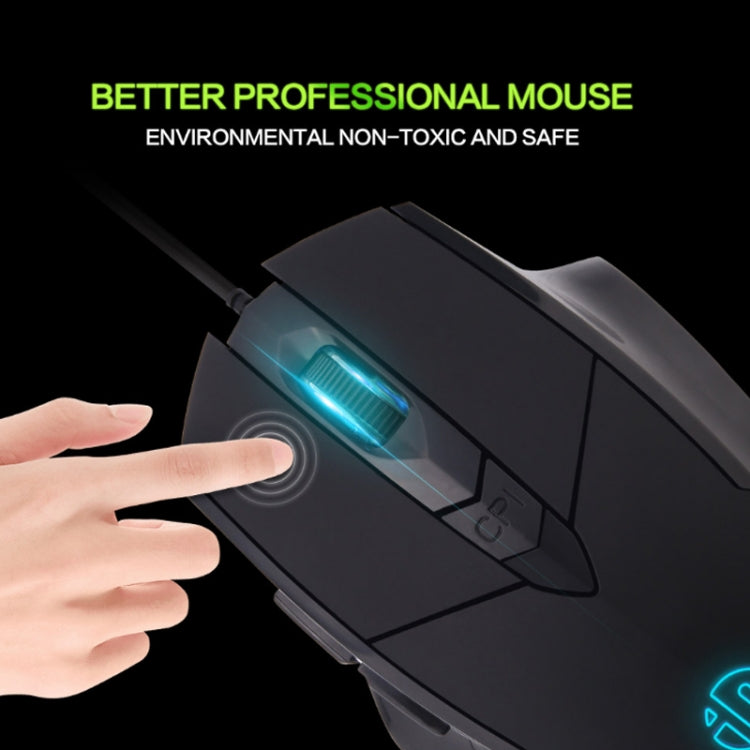 Mouse cablato illuminato Inphic PW1 Game Mute Macro Definition, lunghezza cavo: 1,5 m, Mute Black Business Version, Mute Black Game Version, Mute Red Game Version, Mute Titanium Gray Game Version