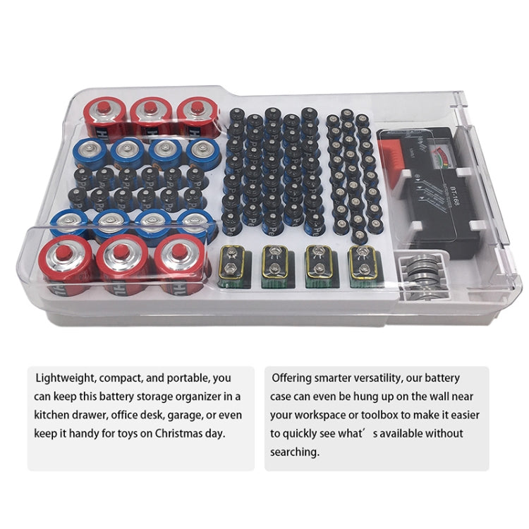 JK-19070823 Scatola di immagazzinaggio della batteria con tester della capacità della batteria
