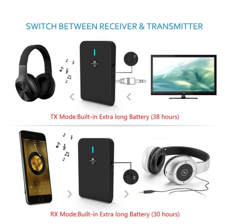BT-6 2 in 1 Ricevitore e trasmettitore Adattatore audio Bluetooth 5.0, BT-6