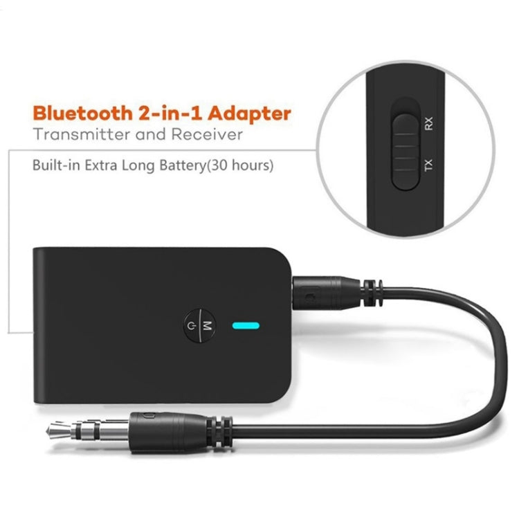 BT-6 2 in 1 Ricevitore e trasmettitore Adattatore audio Bluetooth 5.0, BT-6