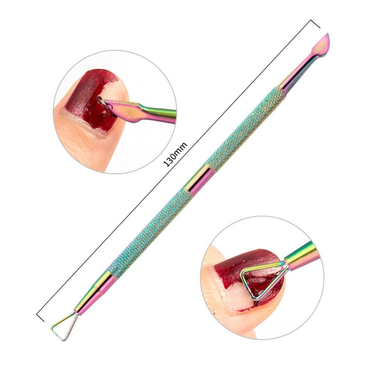 Lima per unghie push in acciaio inossidabile per unghie in acciaio inossidabile color titanio 11 in 1