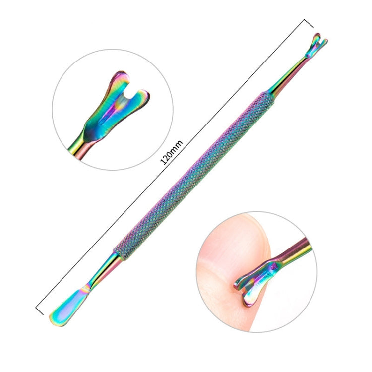 Lima per unghie push in acciaio inossidabile per unghie in acciaio inossidabile color titanio 11 in 1