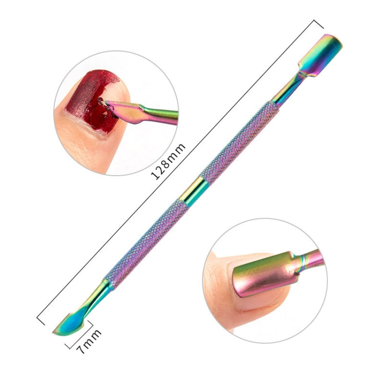 Lima per unghie push in acciaio inossidabile per unghie in acciaio inossidabile color titanio 11 in 1