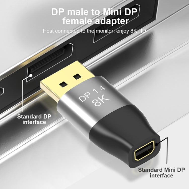 DP1.4 8K DP maschio a mini DP femmina Adattatore di conversione HD a conversione reciproca bidirezionale