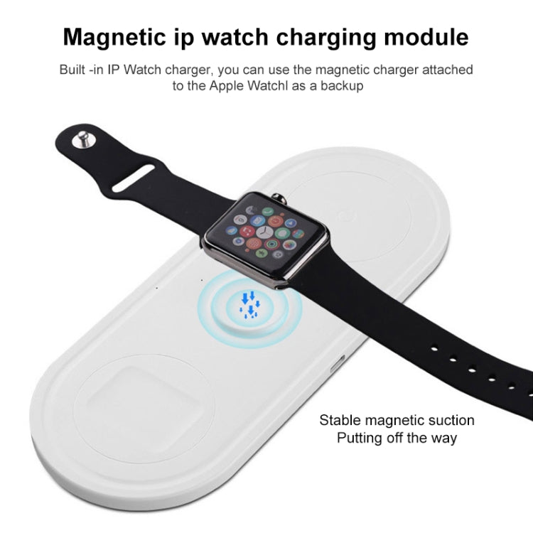 KT-W50A8 Caricabatterie wireless con staffa multifunzione 3 in 1 da 10 W per iPhone / iWatch / AirPods