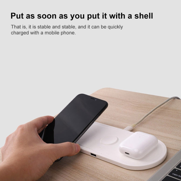 KT-W50A8 Caricabatterie wireless con staffa multifunzione 3 in 1 da 10 W per iPhone / iWatch / AirPods