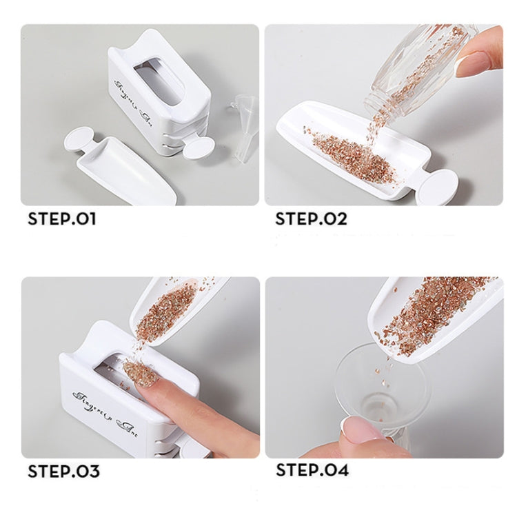 3 PCS Nail Art Scatola per il riciclaggio di gioielli in polvere a doppio strato Contenitore portatile per infiltrazione in polvere Strumento per manicure
