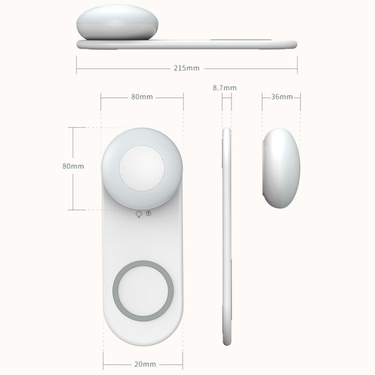 VN003 Lampada da scrivania a LED a ricarica wireless multifunzionale Luce notturna con oscuramento del tocco magnetico separato, VN003