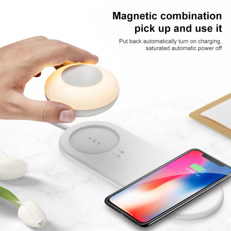 VN003 Lampada da scrivania a LED a ricarica wireless multifunzionale Luce notturna con oscuramento del tocco magnetico separato, VN003