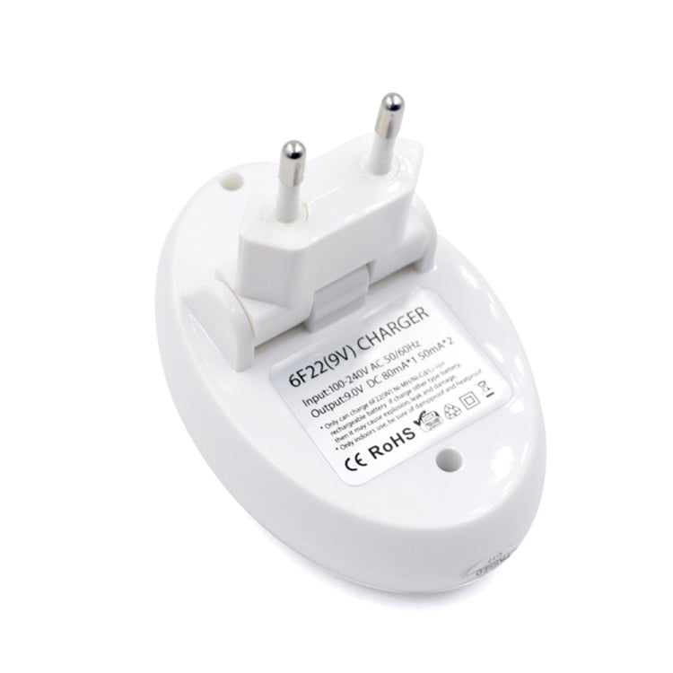 Batteria ricaricabile agli ioni di litio da 9 V. Caricabatterie per batterie al litio 6F22 da 9 V, US Plug, EU Plug
