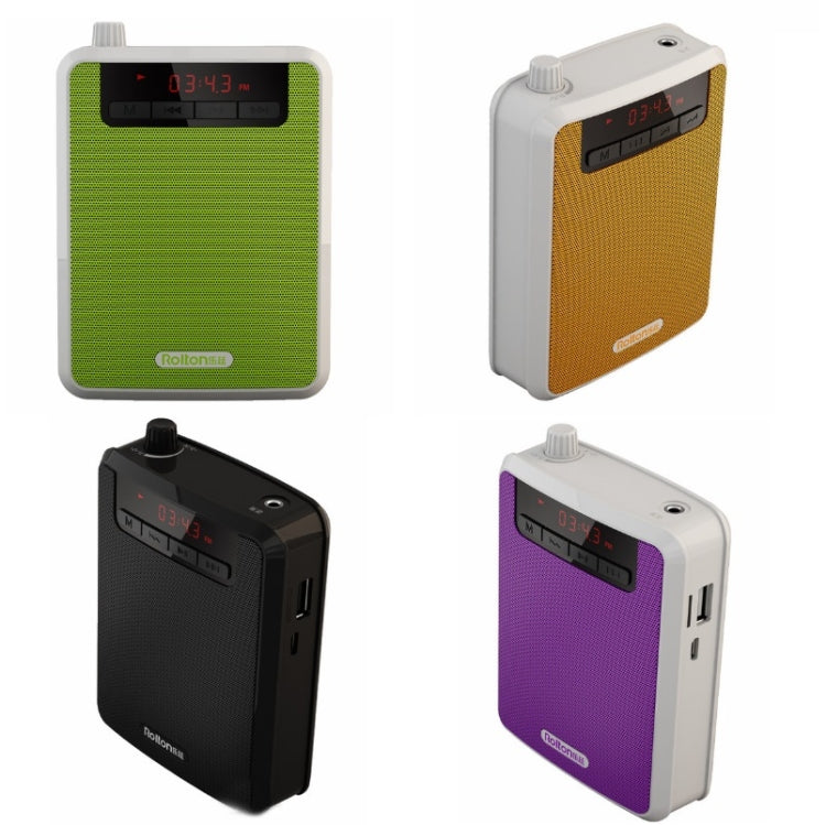 L'amplificatore vocale portatile Rolton K300 supporta la radio FM/MP3, Purple, Green, Black, Orange
