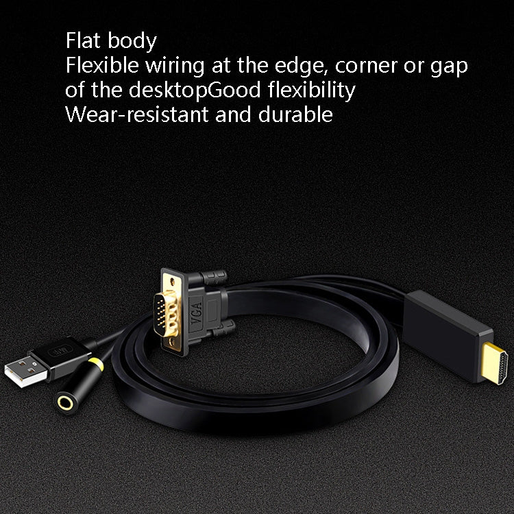 JH HV10 1080P Cavo HDMI a VGA Proiettore TV Box Computer Notebook Cavo adattatore display industriale, 1m, 2m, 3m, 5m, 10m