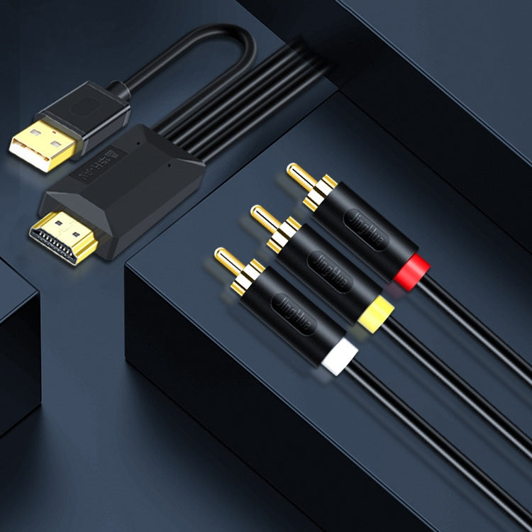 JingHua HDMI-3RCA Cavo di conversione da HDMI a 3RCA Set-Top TV Proiettore Cavo convertitore AV Lotus, 1m, 2m, 3m, 5m
