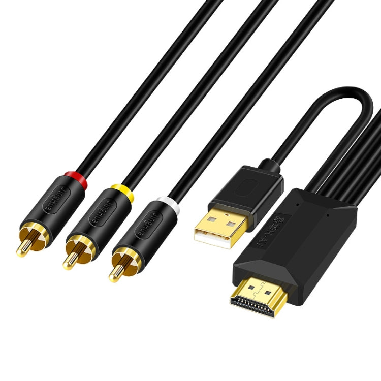 JingHua HDMI-3RCA Cavo di conversione da HDMI a 3RCA Set-Top TV Proiettore Cavo convertitore AV Lotus, 1m, 2m, 3m, 5m