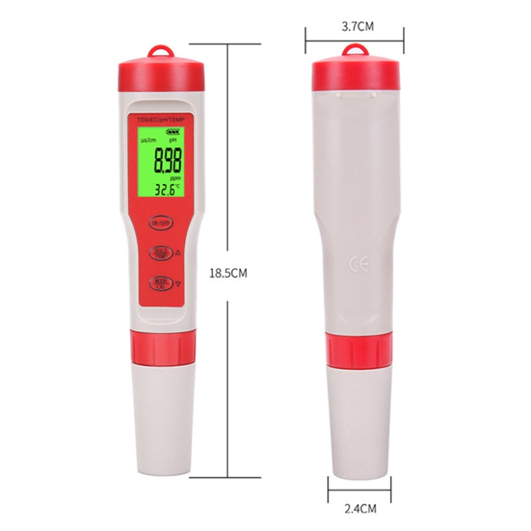 Tester portatile 4 in 1 PH/TDS/EC/TEMP Tester multifunzionale per la qualità dell'acqua, 4-in-1 Test Pen