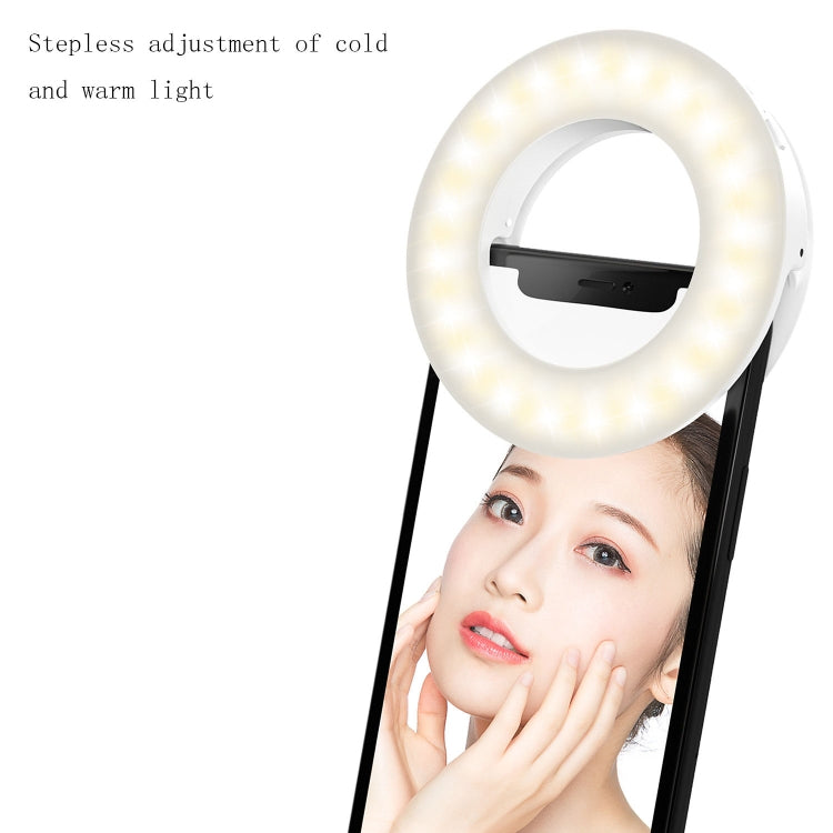 Luce di riempimento dell'anello di bellezza a LED per selfie dal vivo per telefono cellulare, White, Pink, Black