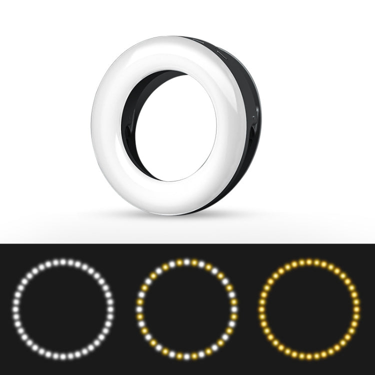 Luce di riempimento dell'anello di bellezza a LED per selfie dal vivo per telefono cellulare, White, Pink, Black