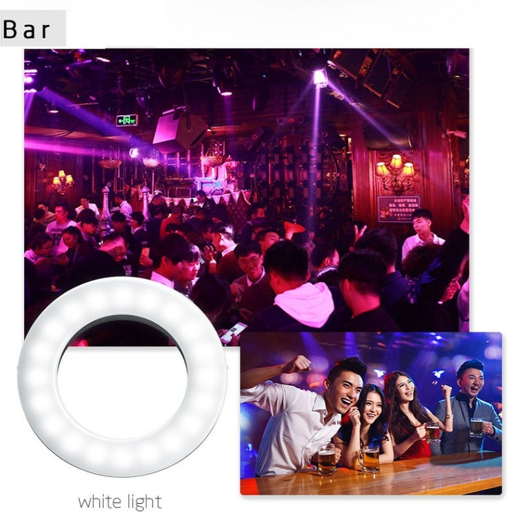 Luce di riempimento dell'anello di bellezza a LED per selfie dal vivo per telefono cellulare, White, Pink, Black