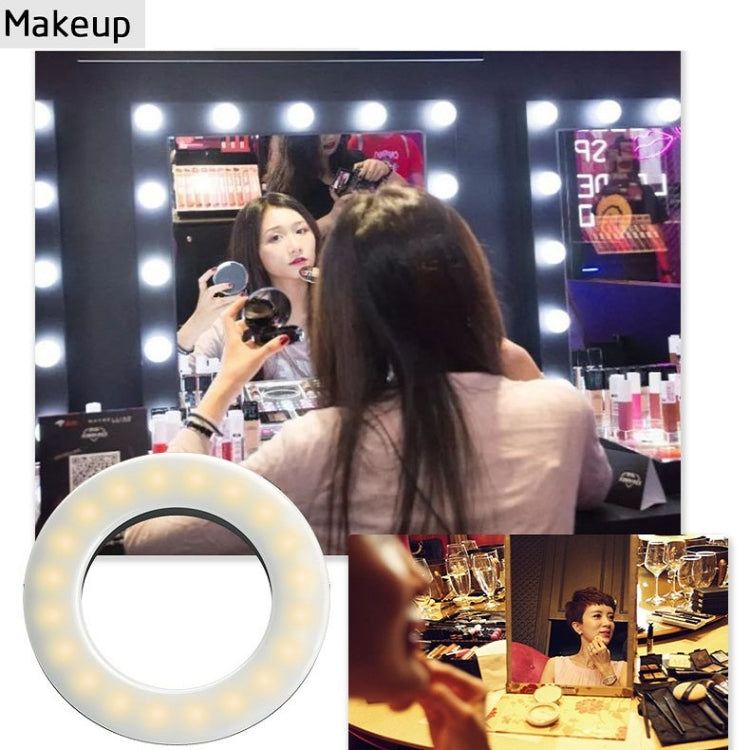 Luce di riempimento dell'anello di bellezza a LED per selfie dal vivo per telefono cellulare, White, Pink, Black