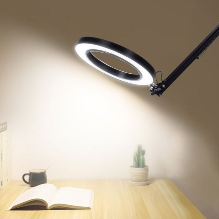 Protezione per gli occhi a LED Luce per libro da lettura Clip pieghevole USB Lente d'ingrandimento Luce per manutenzione elettronica, 5X-S (Black)
