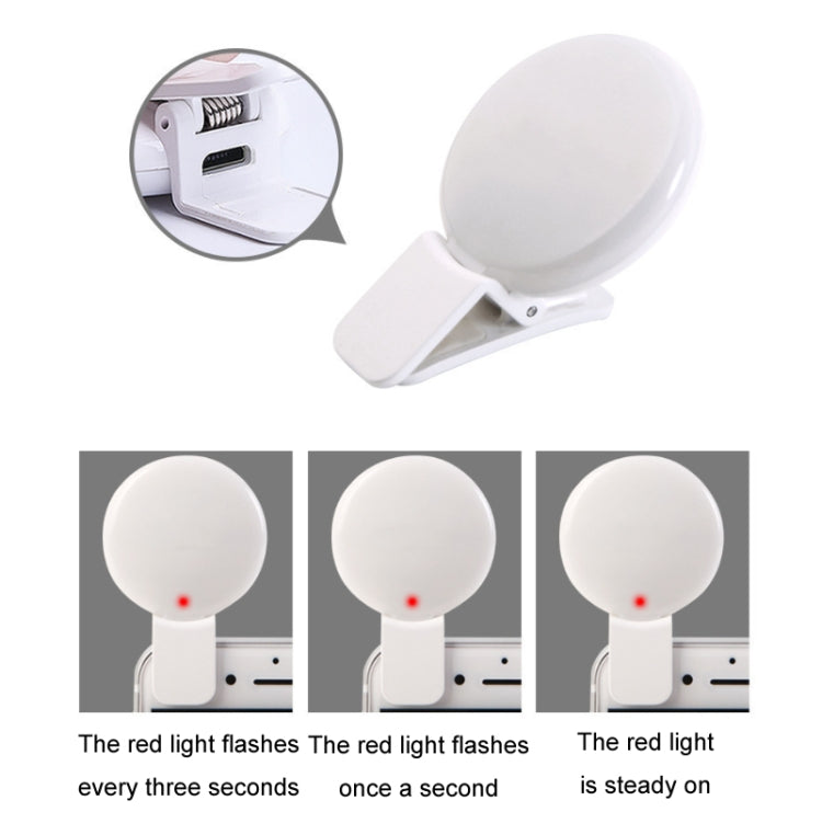 Luce per selfie a LED per foto con luce di riempimento per telefono cellulare da 2 pezzi, White, Pink, Blue, Black