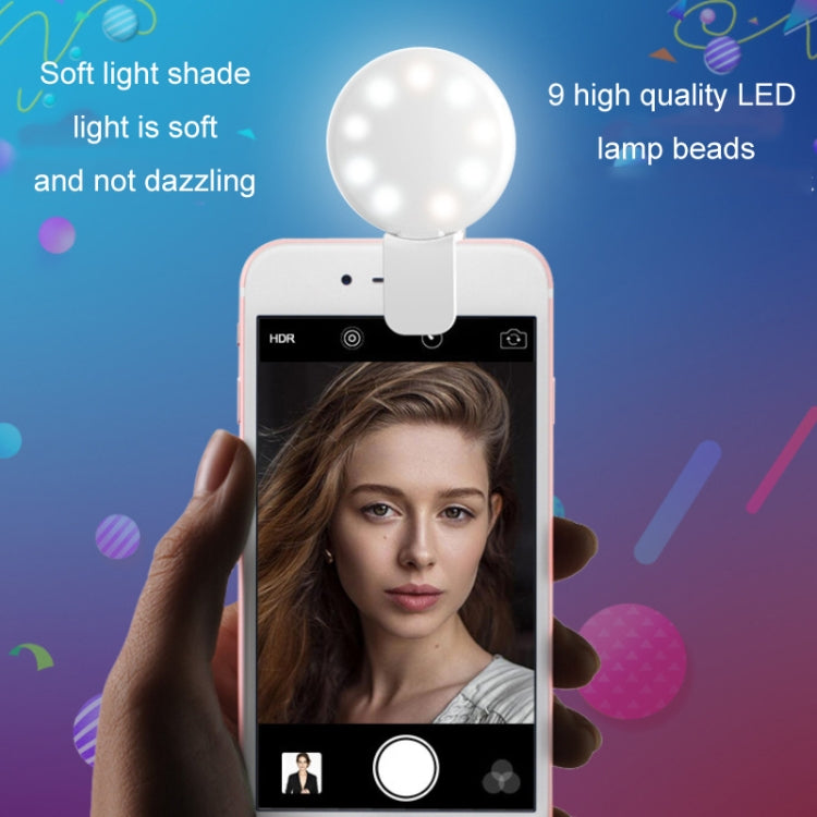 Luce per selfie a LED per foto con luce di riempimento per telefono cellulare da 2 pezzi, White, Pink, Blue, Black