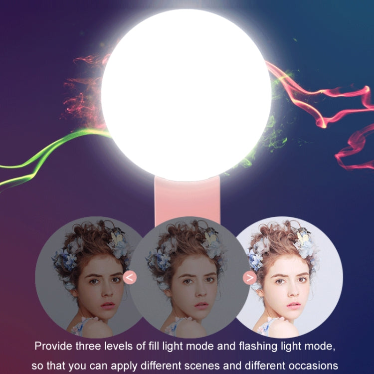 Luce per selfie a LED per foto con luce di riempimento per telefono cellulare da 2 pezzi, White, Pink, Blue, Black