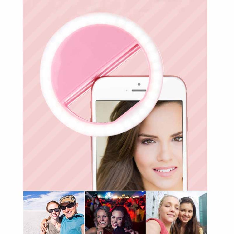 Torcia LED a forma di anello per telefono cellulare con luce di riempimento per selfie da 2 pezzi per fotografie dal vivo, White, Black, Pink