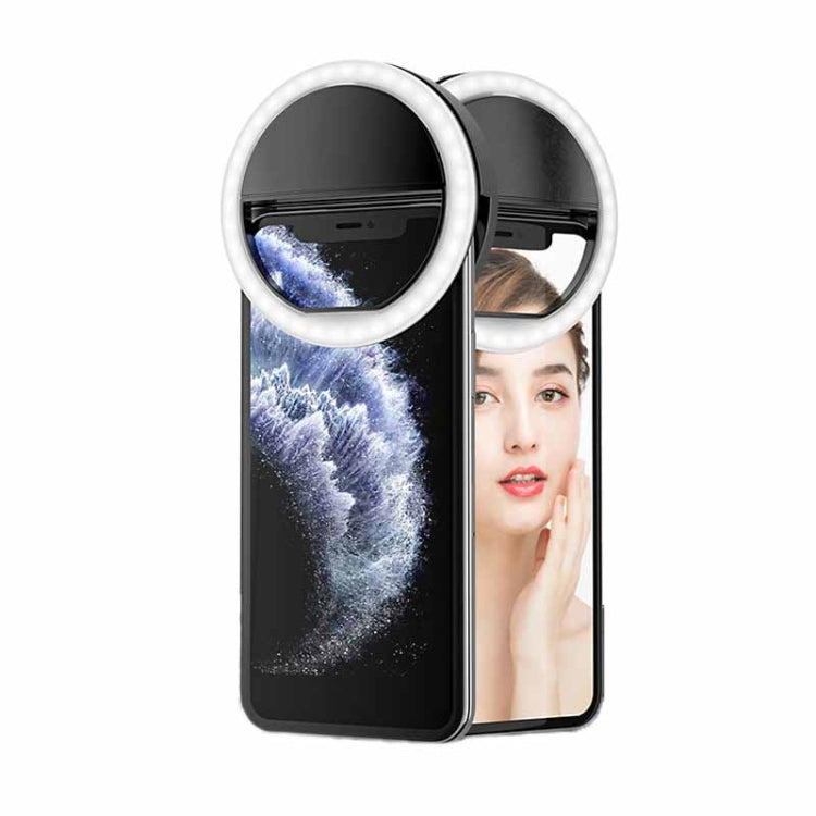 Torcia LED a forma di anello per telefono cellulare con luce di riempimento per selfie da 2 pezzi per fotografie dal vivo, White, Black, Pink